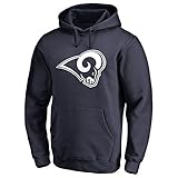 Los Angeles Rams Men 's Majestic NFL「Tek Patch "ロゴプルオーバーパーカースウェット – Navy