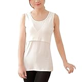 Spinas(スピナス) 授乳服 トップス タンクトップ 無地 ルームウェア 産後 用 インナー 産後用 授乳口 クロスオープン 5カラー （オフホワイト、L）