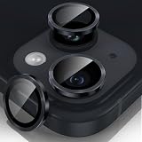 【3枚セット】カメラフィルム iPhone 14/14 Plusに適用 レンズカバー アルミ合金製 9H強化ガラス アイフォン14/14Plus用 カメラ保護 キズ防止 耐衝撃 露出オーバー防止 超高透過率 14/14プラス用カメラカバー ブラック