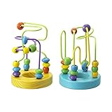 [Happy Summer]Mini Wooden Bead Maze,Developmental Game Math Practice Simple Calculation Aabacus Circ