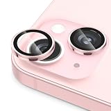 Podick カメラフィルム iPhone 15 /15 Plus 用 カメラカバー 9H強化ガラス アルミ合金製 アイフォン15 /15 プラス用 カメラ保護 キズ防止 耐衝撃 高透過率 黒縁取り 露出オーバー防止 極薄 カメラレンズカバー プロテクター ピンク