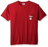 NCAA Nebraska Cornhuskers野球フレーム半袖ポケットTシャツ、ミディアム、レッド