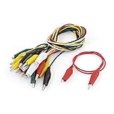 uxcell　ワニ口クリップ テストリード ジャンパ線 ワニ口クリップ ダブルエンド 5色 49cm長さ 10本入り