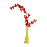 造花のブーケ，SODIAL(R)49.22"シルク55ヘッドシミュレーション桜の装飾花 赤
