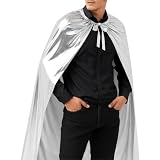 morytrade マント キラキラ ハロウィン コスプレ 仮装 パーティー イベント (140cmシルバー)