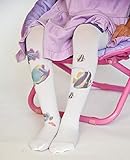 ☆子ども用デザインタイツ☆ホワイト＆フィッシュ40デニール