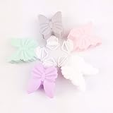 Mamimami Home おしゃぶりクリップ 食品グレードシリコーン 赤ちゃんの噛むおもちゃ　おしゃぶりホルダー ママのジュエリー作るため　「蝶型クリップ5個・混合色」