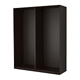 【IKEA/イケア】PAX ワードローブフレーム2個セット, ブラックブラウン