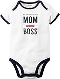 Carters Baby Boys Mom's The Boss Bodysuit White 6M [並行輸入品]