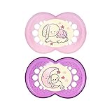 1パック2ピンクMamの夜6+ヶ月のおしゃぶり、 (MAM UK LTD) - MAM Night 6+ Months Soother, Pink 2 per pack [並行輸入品]