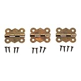 蝶番 飾り蝶番 金属ハンドル 12個入り　ブロンズ　DIY 扉 ドア 留め具 レトロ調 （48ネジ付き） L