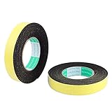 uxcell スポンジテープ スポンジ ブラック イエロー 耐衝撃性 耐久性 片面スポンジテープ 2個入り