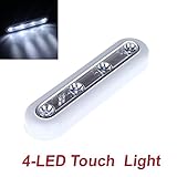 LuxBene(TM)チルト機能付きホームオフィス付箋タッチライト用のLEDタッチタップナイトライトを搭載輝度ワイヤレス4-LEDバッテリー