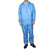 uxcell 静電防止服　帯電防止　抗静　ユニセックス　ブルーストライプ　総合スーツ制服　Lサイズ