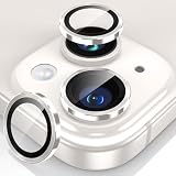 【3枚セット】カメラフィルム iPhone 14/14 Plusに適用 レンズカバー アルミ合金製 9H強化ガラス アイフォン14/14Plus用 カメラ保護 キズ防止 耐衝撃 露出オーバー防止 超高透過率 14/14プラス用カメラカバー シルバー
