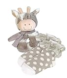 Stephan Baby Plush Ring Rattle and Lace-Trimmed Polka Dot Socks Gift Set Giraffe 6-12 Months [並行輸入品]