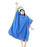 子供 ベビー アニマル バスタオル バスローブ ビーチタオル フード ポンチョマント パイル おくるみ 動物 お顔 と 耳 付き タオル地 出産祝い プレゼント (恐竜)