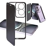Carrier-City OPPO Reno11 A ケース 手帳型 クリア 薄型 オッポリノ11a ケース 透明 カバー かわいい オシャレ カードポケット (OPPO Reno11 A, ブラック)