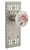 Nostalgic Warehouse Craftsman Plate with White Rose Porcelain Knob Privacy - 2.375 Satin Nickel [並行輸