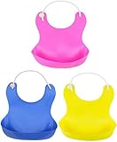 iikuru おでかけ 赤ちゃん お食事 エプロン スタイ ビブ よだれかけ 3個 セット / ベビー シリコン 防水 食事用 グッズ プレゼント TH-334