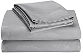 Hotel New York Embossed Flower 95 GSM 4-Piece Microfiber Sheet Set Queen Gray [並行輸入品]