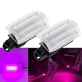 Minile カーテシランプ Led クラウン アスリート マジェスタ200系 210系 220系 ハリアー60系 30系アルファード ヴェルファイア エスティマ カムリ プリウス マークx 車用ドアランプ カーテシ 2個セット for レクサスis (Pink 01)