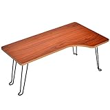 OSJ ちゃぶ台 折れ脚 ベッドテーブル コンパクト 木製 完成品 軽量 ダークブラウン 幅79