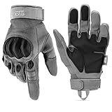 Glove Station - Tactical Shooting Hard Knuckle Gloves for Men and Woman with Touchscreen Fingers - Durable and Comfortable Hand-Gear for Outdoor Work Shooting and Hunting - Gray/Small