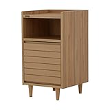 ダークナチュラル／キャビネット 収納棚 天然木風 収納力 コンパクトサイズ ワンルーム 扉収納 高級感 清楚感 木目 ブラウン ダークナチュラル