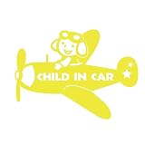 デザイン工房ＳＩＧＮＳ 車ステッカー Child in car 12 綺麗にはがせる 車 ステッカー 飛行機 プロペラ レモン