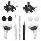 For Oculus Quest 2 コントローラー用 ジョイスティック 交換キット 修理キットVR ヘッドセット メタクエスト3コントローラー用アクセサリー (10 点セット)