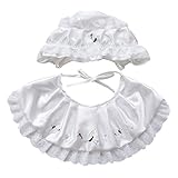 お宮参り用　【鶴刺繍】　帽子　よだれかけ　2点セット (50723)