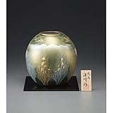 九谷焼 金箔彩木立鶴連山 7号花瓶
