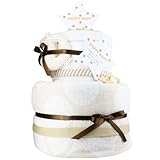 今治 おむつケーキ シフィール ( ベージュ ) 今治ウォッシュタオル 今治バスタオル 付 にゃんこ（ブラウン）　パンパースＳサイズ [ 出産祝い ] 日本製