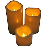 Yeeco 12個Electronics LED Tealight CandlesクリスマスウェディングVotive感謝祭パーティー誕生日table-top装飾 3PCS(with 2 Key ON/