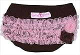 【Ruffle Butts】　ラッフルバッツ　ブルマ　チョコレート&ホワイトピンク 3-6ヵ月サイズ/　bloomer chocolate white pink