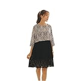 Lecpra (レクプラ) エレガント レース アンサンブル ワンピース マタニティ 授乳服 ブラック ( M L XL ) 七分袖 (XL)