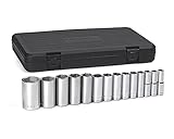 GearWrench 80733 1/2-Inch Drive SAE Deep 6 Point Socket Set, 14-Piece [並行輸入品]
