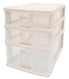 サンコープラスチック 小物収納3段 エルピス 幅30.5×奥36×高40.2cm ソフトベージュ