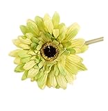 手作りの菊のシミュレーション2本セット人工花、緑