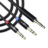 okcsc AX35 ヘッドホンケーブル 交換ケーブル OFC 3芯 3.5mmステレオ(3極)⇔3.5mmプラグ(3極)x2