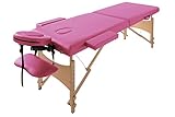 省スペースコンパクトマッサージベッド　折りたたみ式　ピンク