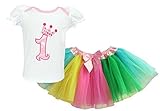 Dancina幼児ベビー女の子1st誕生日set-キュートTop withレインボーチュチュ