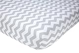 Little Love by NoJo Separates Collection Printed Chevron Crib Sheet, Grey/White, 52 x 28 by NoJo