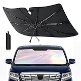 「車種専用」BLUESEATEC 新型 アルファード ヴェルファイア 40系 サンシェード 傘型 Alphard Vellfire R5.6-現行 10本骨 遮光 断熱 14インチモニター対応 中棒曲がれる 内装劣化防止 カスタム パーツ 暑さ対策 収納袋付き