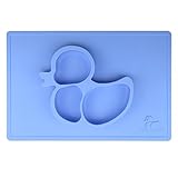 食事マット　SiLivoシリコーン子ども用一体型な食事マット　大サイズ（37.8X25cm)　便利な携帯　吸盤付き　滑り・食べこぼし防止　 耐熱・撥水・洗い易い