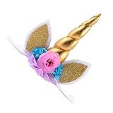 Lovoski 子供　赤ちゃん　花　耳ホーン　ヘッドバンド　ヘアバンド　ヘアアクセサリー　全6色 - ゴールド