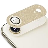 Podick カメラカバー iPhone Air用 カメラフィルム キラキラ 9H強化ガラス アルミ合金 耐衝撃 いphone17air カメラ保護 高透過率 キズ防止 露出オーバー防止 一体化 全面保護 気泡ゼロ 指紋防止 貼り付け簡単 アイフォン17エア 対応 レンズプロテクター(17Air,ライトゴールド)