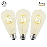 ZZ Lighting 8W LED Dimmable Filament Vintage Edison Light Bulb 80W Incandescent Bulb Equivalent 2700