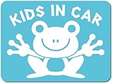 imoninn KIDS in car ステッカー　【マグネットタイプ】　No.22　カエルさん　（水色）